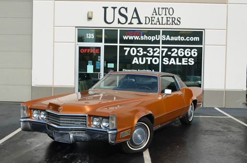 1970 cadillac eldorado base hardtop 2-door 8.2l leather copper bronze coupe