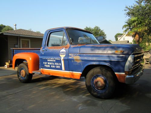 19671968197019711972 ford f100pickuptruckratrodpatinaoriginalpaintgulfoillogos