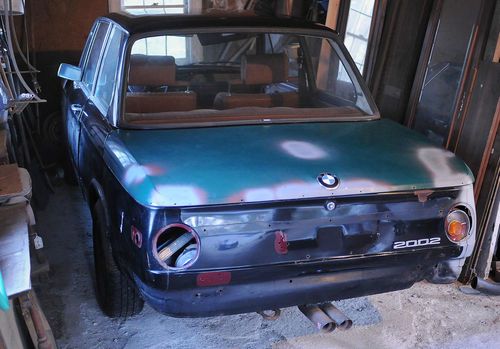 1972 bmw 2002, no reserve, original color m'alaga, tan skai, very rough.