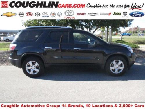 We finance! 2009 gmc acadia awd sle v6 cloth 3rd row 53k mi clean carfax wow!