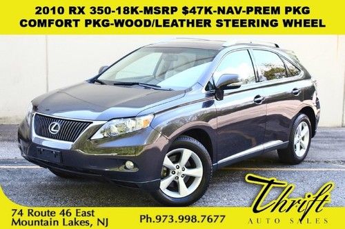 2010 rx 350-18k-msrp $47k-nav-prem pkg-comfort pkg-wood/leather steering wheel