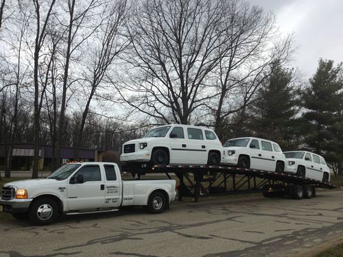 2001 ford f350 7.3 disel dually &amp; 3 car kaufman wedge trailer for sale