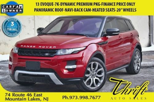 13 evoque-7k-dynamic premium pkg-panoramic roof-navi-back cam-heated seats