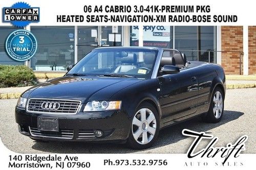 06 audi a4 3.0l cabrio-41k-premium pkg-heated seats-xm radio-navigation