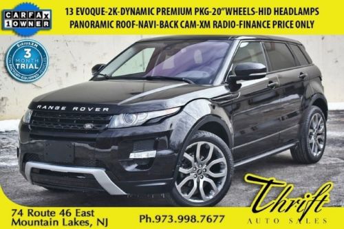 13 evoque-2k-dynamic premium pkg-panoramic roof-navi-back cam-xm radio