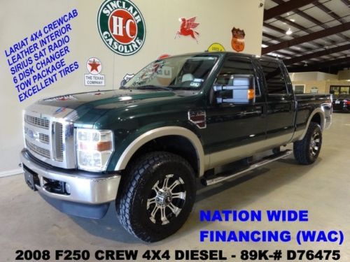 08 f250 lariat crew cab 4x4,diesel,leather,6disk cd,raceline whls,89k,we finance