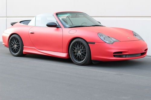 2002 matte red porsche 911 carrera 4 convertible w/ hardtop 6 speed 60k miles