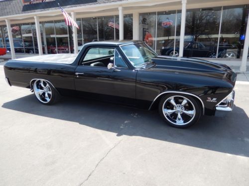 1966 chevrolet el camino tuxedo black 350 muncie 4 speed disc brake a/c