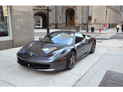 2011 ferrari 458 italia coupe grigio silverstone 1 owner car low miles!!