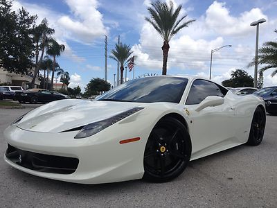 458 italia bianco avus white over white clean carfax