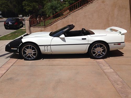 Chevy corvette 1989 convertible white soft black top 106k mi a/t p/w p/l spoiler