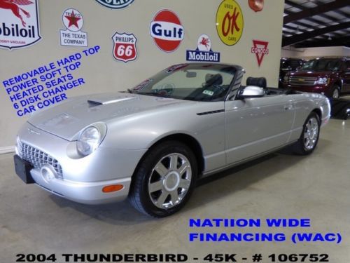 04 thunderbird,auto,hard/soft top,htd lth,6 disk cd,chrome whls,45k,we finance!!