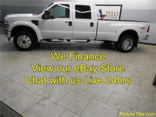 09 f450 4x4 lariat crew cab dually leather diesel finance texas