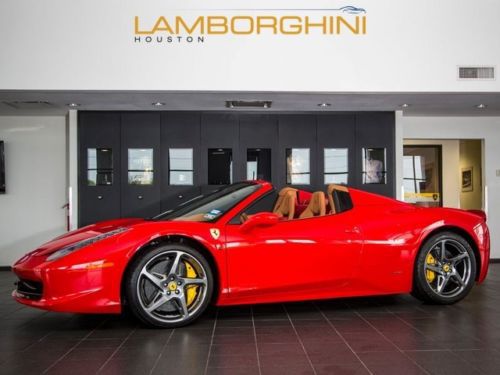 2014 ferrari 458 italia spider red tan carbon fiber 20 wheels alcantara leather