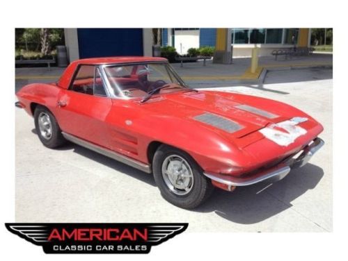 No reserve 63 corvette 327/340hp matching #&#039;s c2 sting ray roadster 2 tops 4 spd