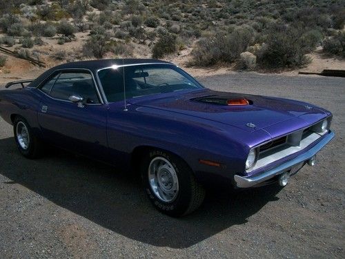 1970 plymouth cuda - plumb crazy- original 440 6 pack - hemi 4 speed