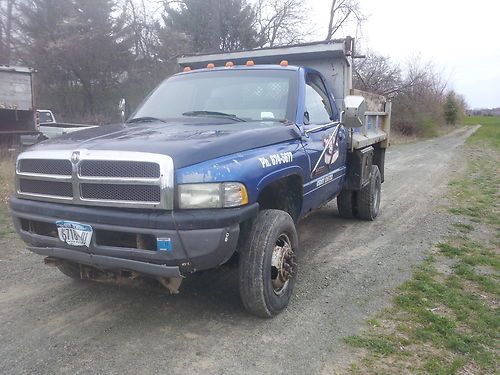 1997 dodge ram 4x4 3500 hydraulic dump bed truck cummins turbo diesel dually