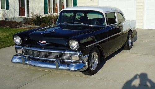 1956 chevrolet 210; black &amp; white