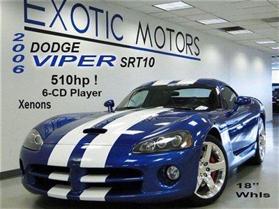 2006 dodge viper srt-10!! blue w/white-stripes! xenons 6-cd 510hp 18"whls!!