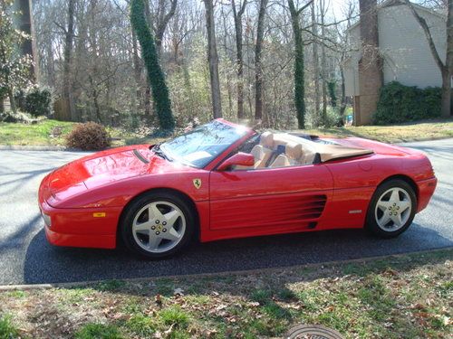 Ferrari 348 spider red tan interior 1994 3.4l v8 low reserve convertible