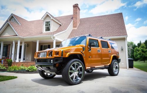 2006 hummer h2 - custom chrome, low miles, fusion orange