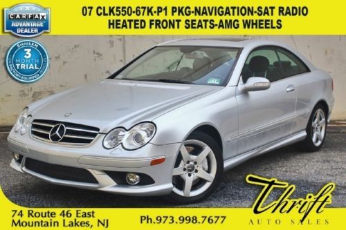 07 clk550-67k-p1 pkg-navigation-heated front seats-amg wheels