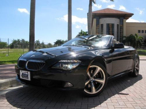 2010 bmw 650i convertible sport navigation 100k mile cpo warranty sat radio fl