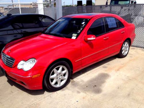 2003 mercedes-benz c240 red sedan 4dr 2.6l dallas,tx  drives perfect! no reserve