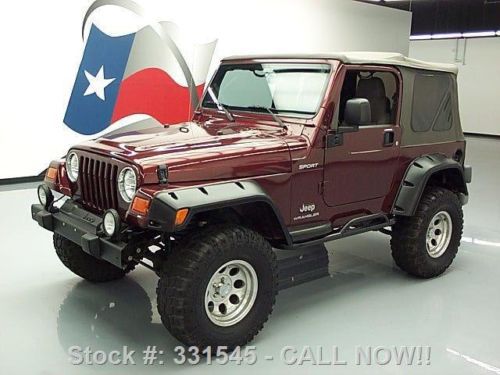 2003 jeep wrangler sport convertible 4x4 lift 5-spd 51k texas direct auto