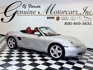 2000 porsche boxster s 6 spd manual silver/red only 53k m prem sound  new tires