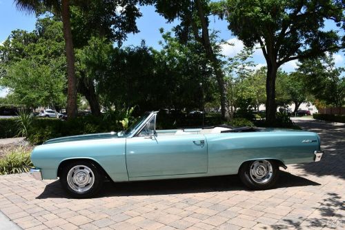 1965 chevrolet malibu convertible artesian turquoise white interior