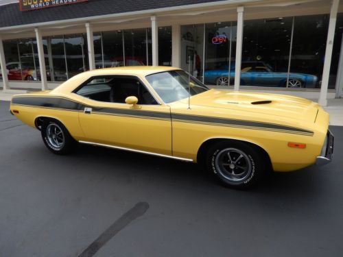 1973 plymouth cuda lemon twist yellow 340 disc brakes sure grip recent resto