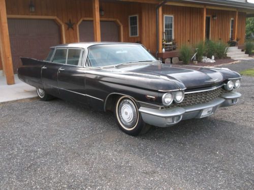 1960 cadillac sedan deville 4 window series 62 a/c black white project caddy