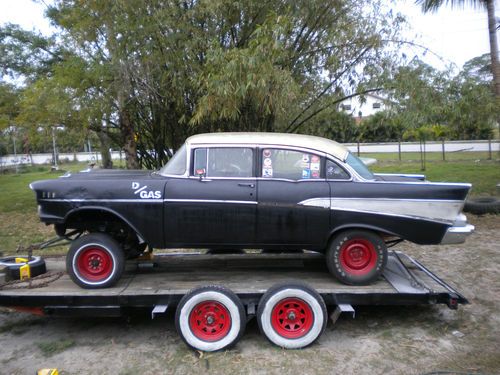 Gasser,1957, chev, chevy ,chevolet, belair, four door, hotrod, race ,street cruz