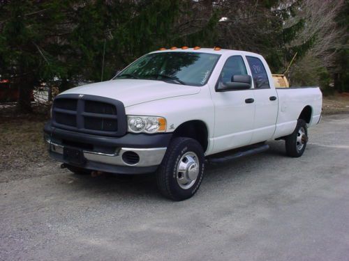 2003 dodge ram 3500 quad cab turbo diesel work truck with plow.