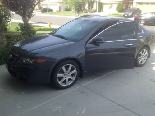 2004 acura tsx base sedan 4-door 2.4l dark gray, black leather inside