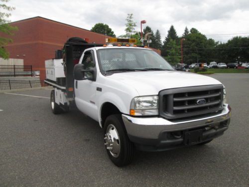2004 ford f450 4x4 12ft flat bed 6.0 diesel auto ac only 61000 miles