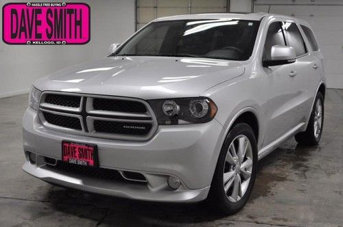 2012 silver awd 5.7l hemi sunroof uconnect heated leather 3rd row backup sensors