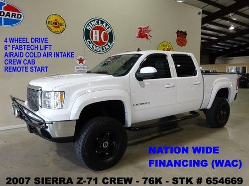 2007 sierra 1500 slt z-71 4x4,fabtech lift,c/a,lth,v-tech whls,76k,we finance!!