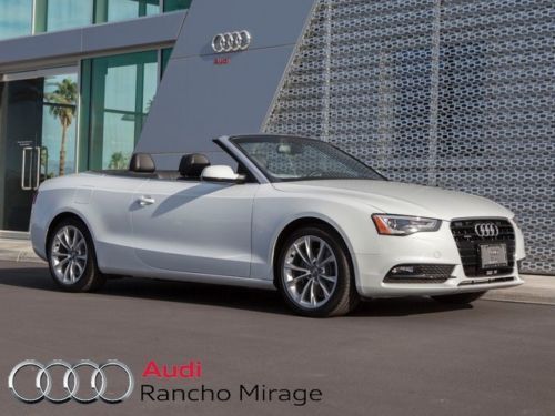 2013 audi a5 cabriolet glacier white premium plus package advanced key