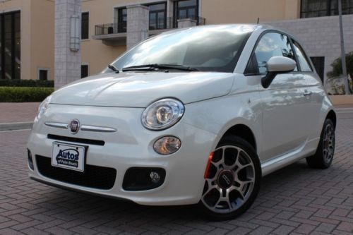 2013 fiat 500 sport, pearl white, beats audio pkg, 3700 miles! no reserve!