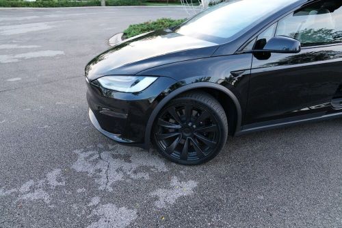 2022 tesla model x fsd, premium wheels, white interior