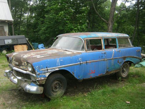 1956 chevy 210 4 door wagon parts car oem trim no reserve