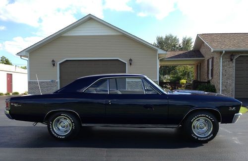 1967 chevelle ss! vin # 13817. factory a/c car! older frame off! midnight blue!