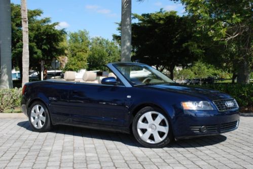 2005 audi a4 1.8 turbo cabriolet 44k miles bose premium pkg blue power top