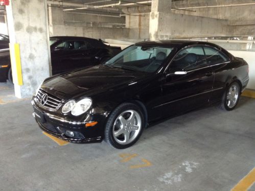 2003 mercedes-benz clk500 base coupe 2-door 5.0l black on black