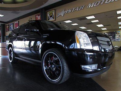 07  escalade esv awd dual dvd player satellite tv  black asanti wheels