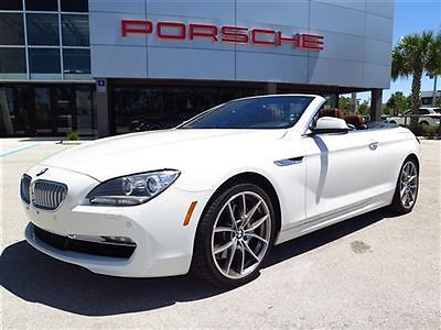 2012 bmw 650i convertible apline white 1 florida owner clean carfax