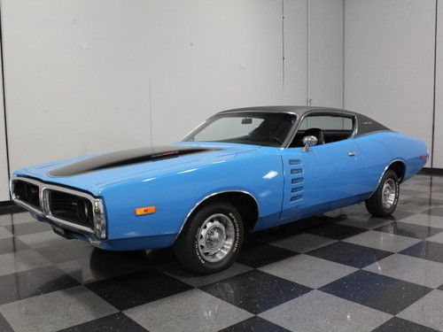 340 cid, petty blue w/black buckets, power steering &amp; brakes, r134 a/c, clean!