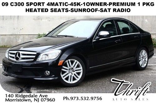 09 c300 sport 4matic-45k-1owner-premium 1 pkg-heated seats-sunroof-sat radio